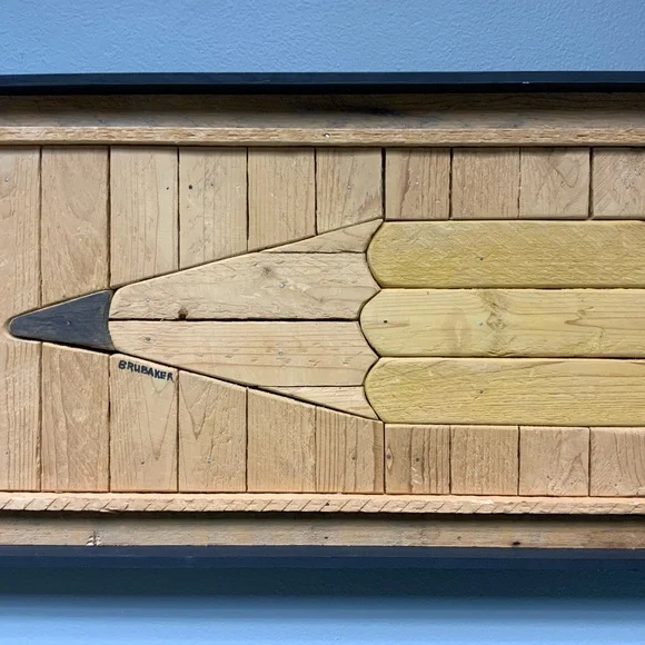 Pencil Wood Mosaic Artwork